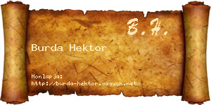 Burda Hektor névjegykártya